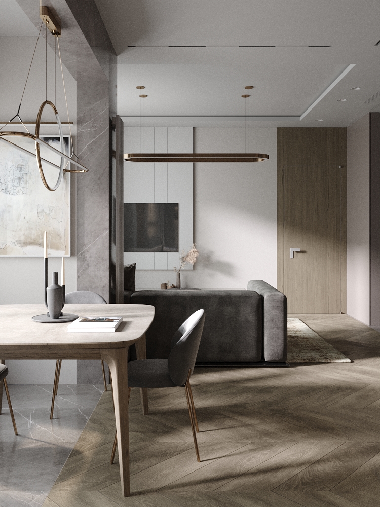 Современный интерьер в ЖК "Царская площадь"