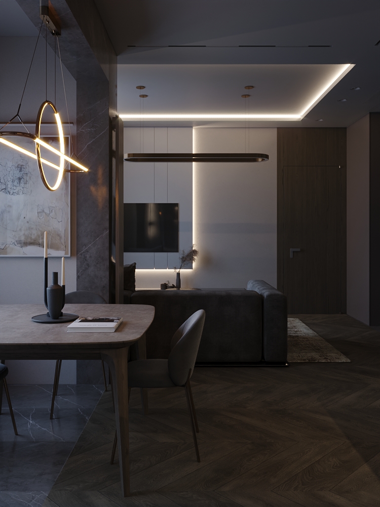 Современный интерьер в ЖК "Царская площадь"