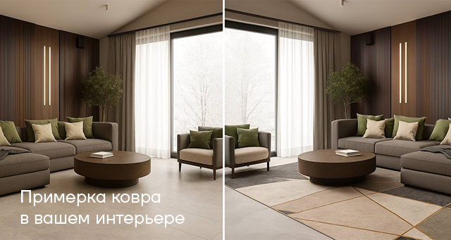 Примерка ковра в интерьере